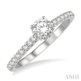 1/5 Ctw Round Cut Diamond Semi-Mount Engagement Ring in 14K White Gold