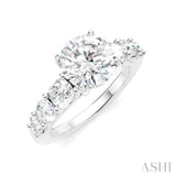 1 1/10 Ctw Round Shape Round Cut Diamond Semi-Mount Engagement Ring in 14K White Gold