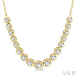1 Ctw Round Cut Diamond Illusion Necklace in 10K Yellow Gold