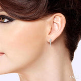 1 Ctw Mixed Shape Diamond Scatter Fashion Long Earring in 14K White Gold