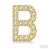 1/8 Ctw Initial 'B' Single Cut Diamond Earrings in 10K Yellow Gold
