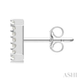 1/10 Ctw Initial 'I' Single Cut Diamond Earrings in 10K White Gold