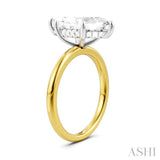 1/10 Ctw Marquise Shape Round Cut Diamond Semi Mount Engagement Ring in 14K Yellow and White Gold