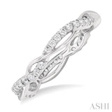 1/2 ctw Twisted Round Cut Diamond Eternity Wedding Band in 14K White Gold