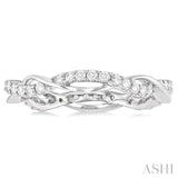 1/2 ctw Twisted Round Cut Diamond Eternity Wedding Band in 14K White Gold