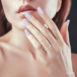 1/2 ctw Twisted Round Cut Diamond Eternity Wedding Band in 14K White Gold