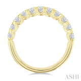 2 Ctw Twin Row Round Cut Diamond Wide Wedding Band in 14K Yellow Gold