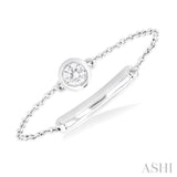 1/10 ctw Petite Bezel Set Diamond Fashion Chain Ring in 10K White Gold