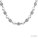 1/4 Ctw Mariner Link Round Cut Diamond Necklace in Sterling Silver