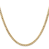 14K 18 inch 3.35mm Semi-Solid Curb with Lobster Clasp Chain