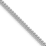 14k White Gold 3.5mm Solid Miami Cuban Chain