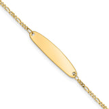 14k Madi K Figaro 5x22mm Oval 6 inch Baby ID Bracelet