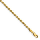 14K 24 inch 2.25mm Diamond-cut Rope with Lobster Clasp Chain