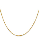 14K 24 inch 1.5mm Diamond-cut Rope with Lobster Clasp Chain