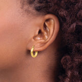 14k 3.75x17mm Round Tube Hoop Earrings