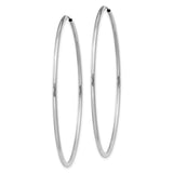 14k White Gold 1.5x51mm Polished Endless Tube Hoop Earrings