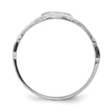 14k White Gold Polished Claddagh Ring