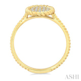 1/5 Ctw Oval Shape Rope Accent Round Cut Diamond Fashion Ring in 10K Yellow Gold
