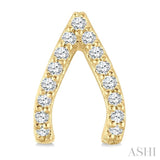 1/6 Ctw Wishbone Single Cut Diamond Petite Earrings in 10K Yellow Gold