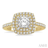1/4 Ctw Round Cut Semi-Mount Diamond Engagement Ring in 14K Yellow and White Gold