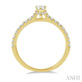 1/5 Ctw Pear Shape Round Cut Diamond Semi-Mount Engagement Ring in 14K Yellow Gold