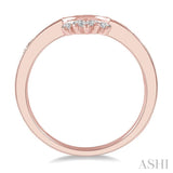 1/5 Ctw Crown Arch Round Cut Diamond Wedding Band in 14K Rose Gold