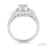 3/4 Ctw Diamond Lovebright Engagement Ring in 14K White Gold