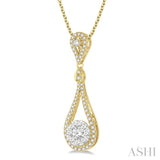 3/4 Ctw Diamond Lovebright Pendant in 14K Yellow and White Gold with Chain