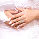 3/4 Ctw Diamond Bridal Set with 5/8 Ctw Pear Cut Engagement Ring and 1/6 Ctw Wedding Band in 14K White Gold