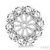 2 Ctw Round Cut Diamond Earrings Jacket in 14K White Gold