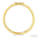 1/20 Ctw Initial 'M' Round Cut Diamond Fashion Ring in 10K Yellow Gold