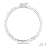 1/20 Ctw Initial 'K' Round Cut Diamond Fashion Ring in 10K White Gold