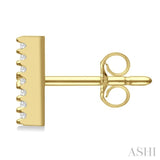 1/10 Ctw Initial 'H' Single Cut Diamond Earrings in 10K Yellow Gold