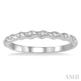 1/20 Ctw Spiral Shank Round Cut Diamond Stackable Band in 14K White Gold