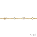 1/5 Ctw 'XO' Hugs and Kisses Round Cut Diamond Station Bracelet in 10K Yellow Gold