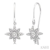 1/6 Ctw Star Charm Round Cut Diamond Earrings in 10K White Gold