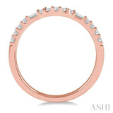 1/4 Ctw Arched Center Baguette and Round Cut Diamond Wedding Band in 14K Rose Gold