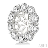 2 Ctw Round Cut Diamond Earrings Jacket in 14K White Gold