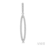 1/4 Ctw Open Marquise Round Cut Diamond Long Earrings in 14K White Gold
