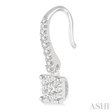 1/2 Ctw Square Shape Diamond Lovebright Earrings in 14K White Gold