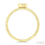 1/6 Ctw Ball Bead East-West Bezel Set Pear Cut Diamond Bead Bijoux Stackable Petite Fashion Ring in 14K Yellow Gold