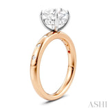 1/6 Ctw Round Shape Round Cut Diamond Semi-Mount Engagement Ring in 14K Rose and White Gold