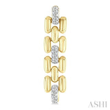 1/10 Ctw Bold Panther Link Round Cut Diamond Fashion Earrings in Yellow Gold Vermeil