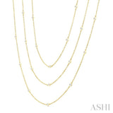 1 Ctw Bezel Set Round Cut Diamond 60-Inch Long Station Necklace in 14K Yellow Gold