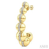 1/10 Ctw Bold Graduated Hemisphere Round Cut Diamond Fashion Half Hoop Earrings in Yellow Gold Vermeil