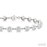 1/2 Ctw Bezel Set Round Cut Diamond Station Bracelet in 14K White Gold