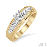 1/8 ctw Round Cut Diamond Engagement Ring in 10K Yellow Gold