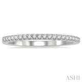 1/10 Ctw Round Cut Diamond Wedding Band in 14K White Gold