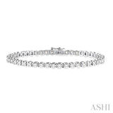 5 Ctw Square Shape Round Cut Diamond Tennis Bracelet in 14K White Gold