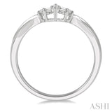 1/5 ctw Chevron Baguette and Round Cut Diamond Band in 14K White Gold
